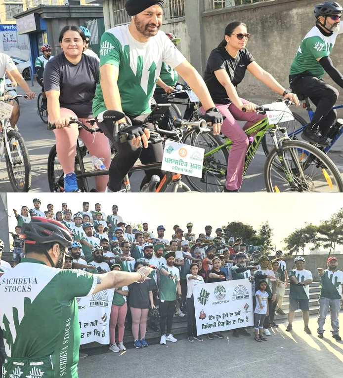 A bicycle rally was organized by the Fit Biker Club to make the city residents aware of voting
